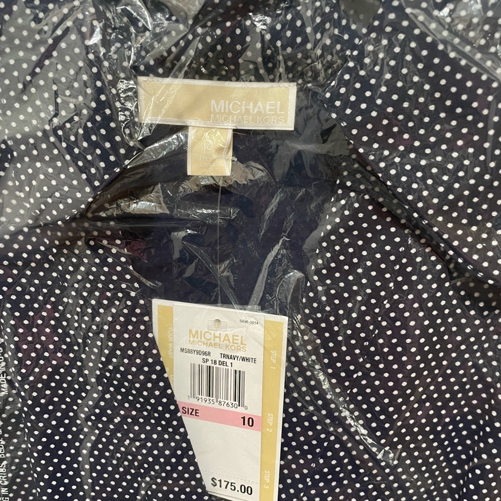 Michael Kors Navy and White Polka Dot dress